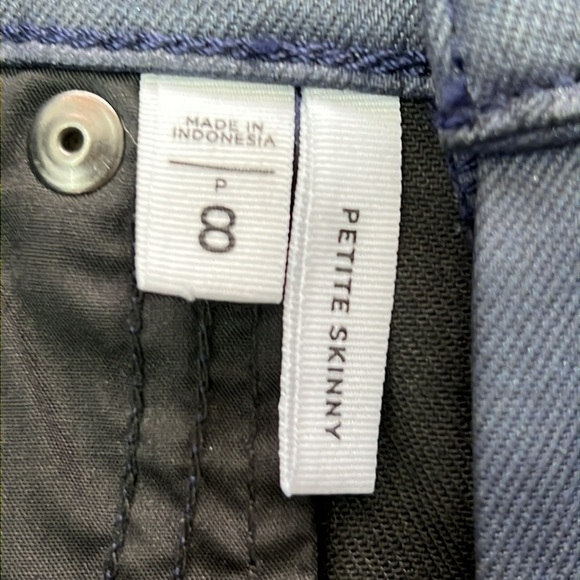 Loft Waxed Denim Jeans Size 8P Navy Blue Skinny High-Rise New w/o Tags - Picture 3 of 11